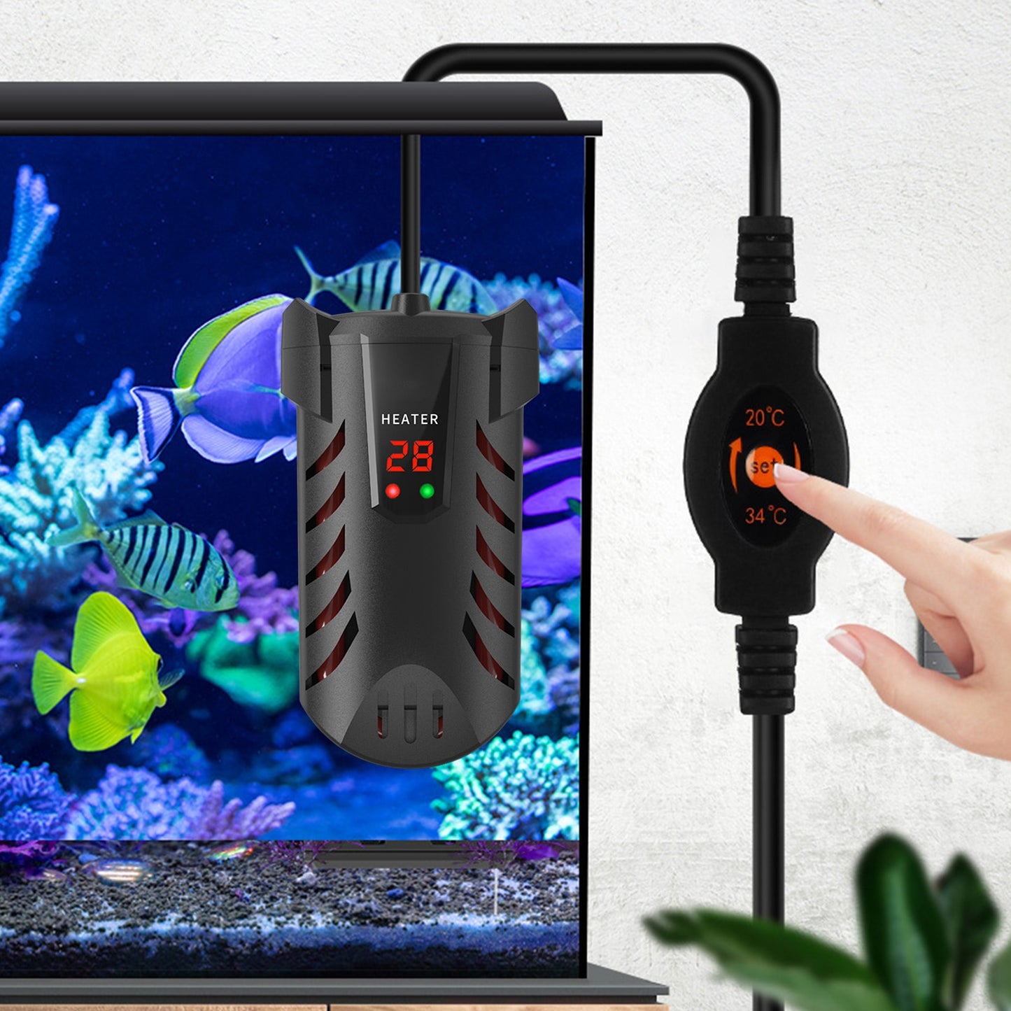 Aquarium Thermostat Heater Turtle and Fish Tank Heating Rods LED Digital Display Auto Constant Temperature Aquatic Pet Supplies - thepetsupplyhaven